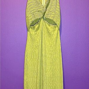 Elegant Green Halter Dress
